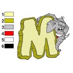 Alphabets M With The Flintstones Embroidery Design